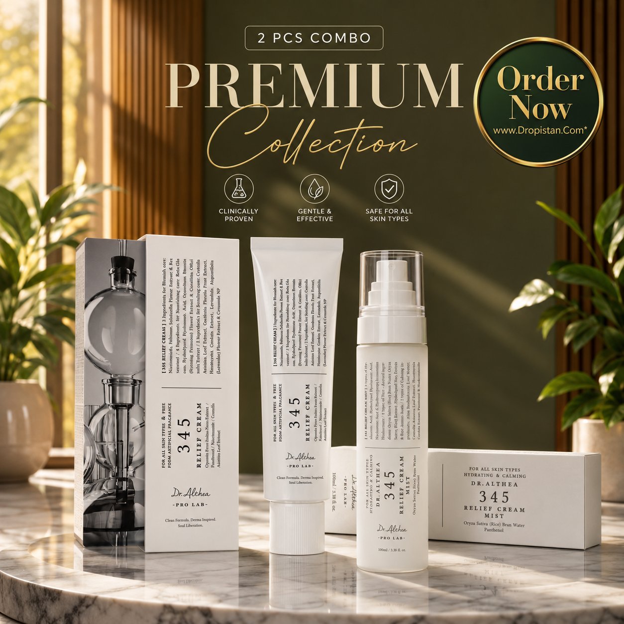 Dr. Althea 345 Relief Cream & Relief Cream Mist 2 PCS Combo Offer
