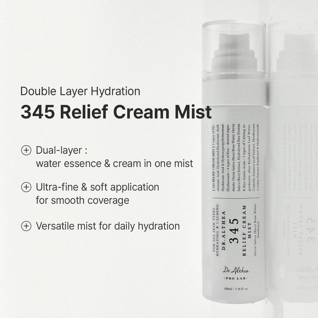 Dr. Althea 345 Relief Cream Mist 100ml | Hydrating & Calming Facial Mist for Sensitive Skin