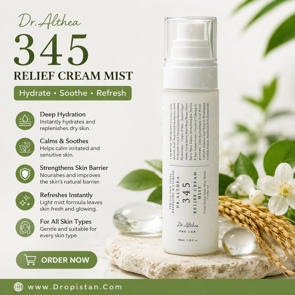Dr. Althea 345 Relief Cream & Relief Cream Mist 2 PCS Combo Offer