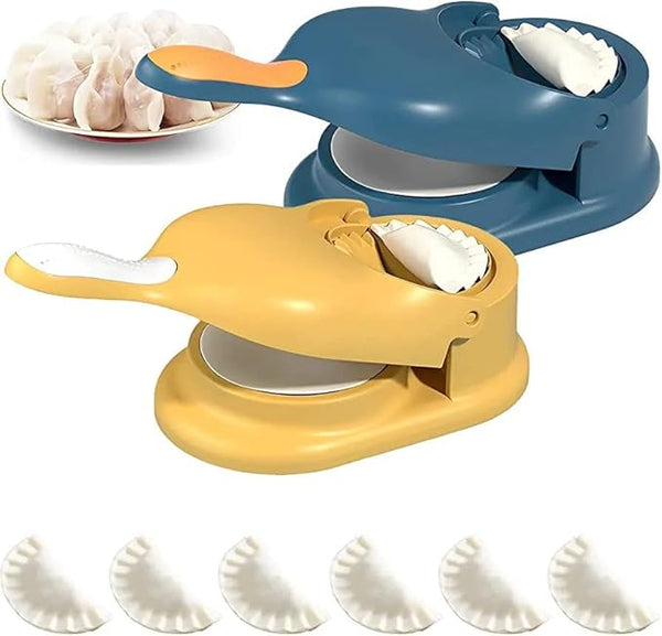 Dumpling Ghughra Momos Making Machine,2 in 1 Skin Press Mould for Gujiya Kitchen Tool with Best Gift for Women Girls Multi Color Pack1