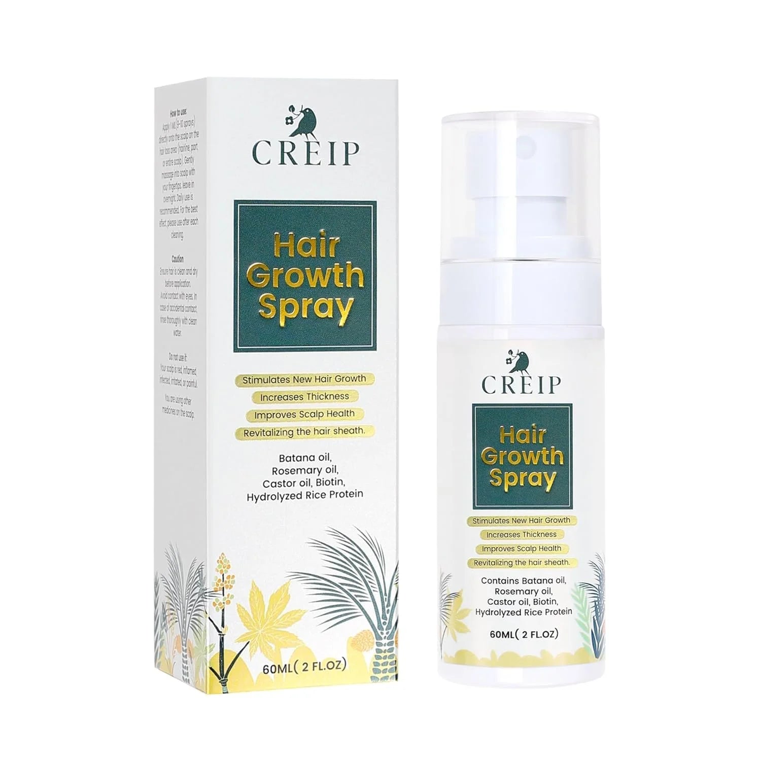 CREIP Hair Growth Spray Power of Batana Oil For Fuller Thicker Hair 60 Ml