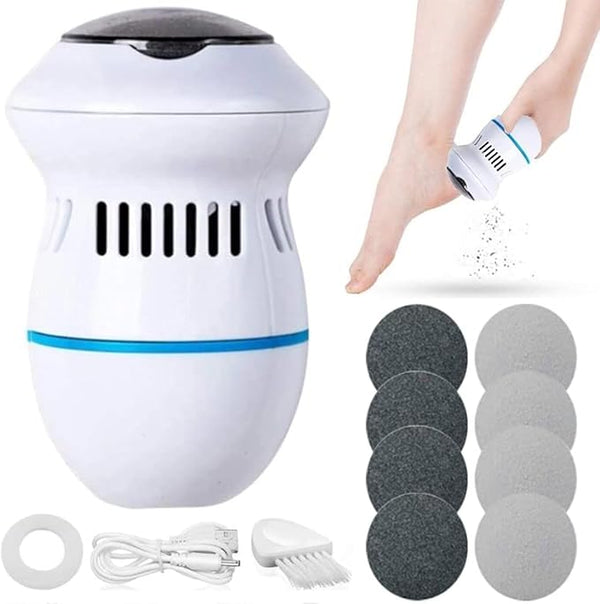 Electric Foot Grinder,Vacuum Callus Remover,Foot Pedicure Tool,Rechargeable Foot File,Cracked Skin Cleaning Tool,White,Green