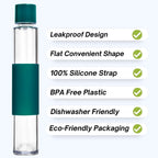 HYDRTE Flat Water Bottle – Slim Leak-Proof Portable Water Bottle