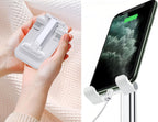Table Cell Phone Stand, Fully Forldable Desk Mobile Phone Holder Stand, Angle Height Adjustable Desktop Tablet Holder for iPhone15 14 13 12 11 Pro XS Max XR 8 7 6S Plus, S20+Note10, Tablets, White