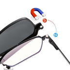 Lenzool 3-In-1 Stainless Steel Clip on Eyeglasses with Spring Hinge, Suitable for Driving