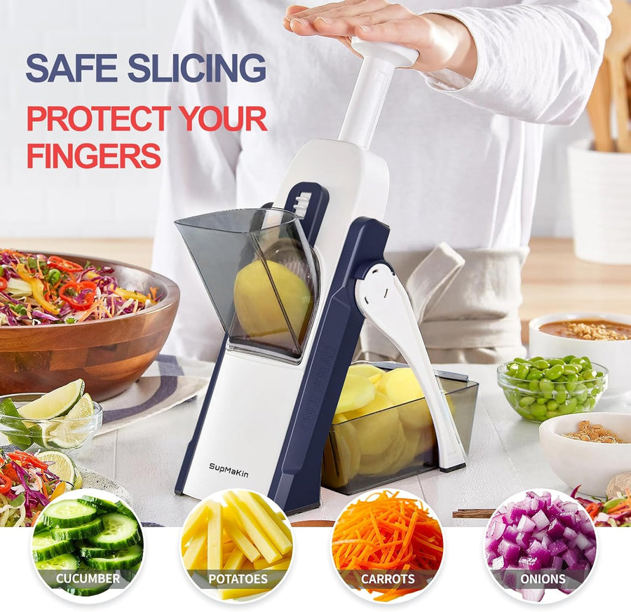 5 in 1 Vegetable Chopper, Mandolin Food Slicer, French Fry Cutter, Perfect For Kitchen