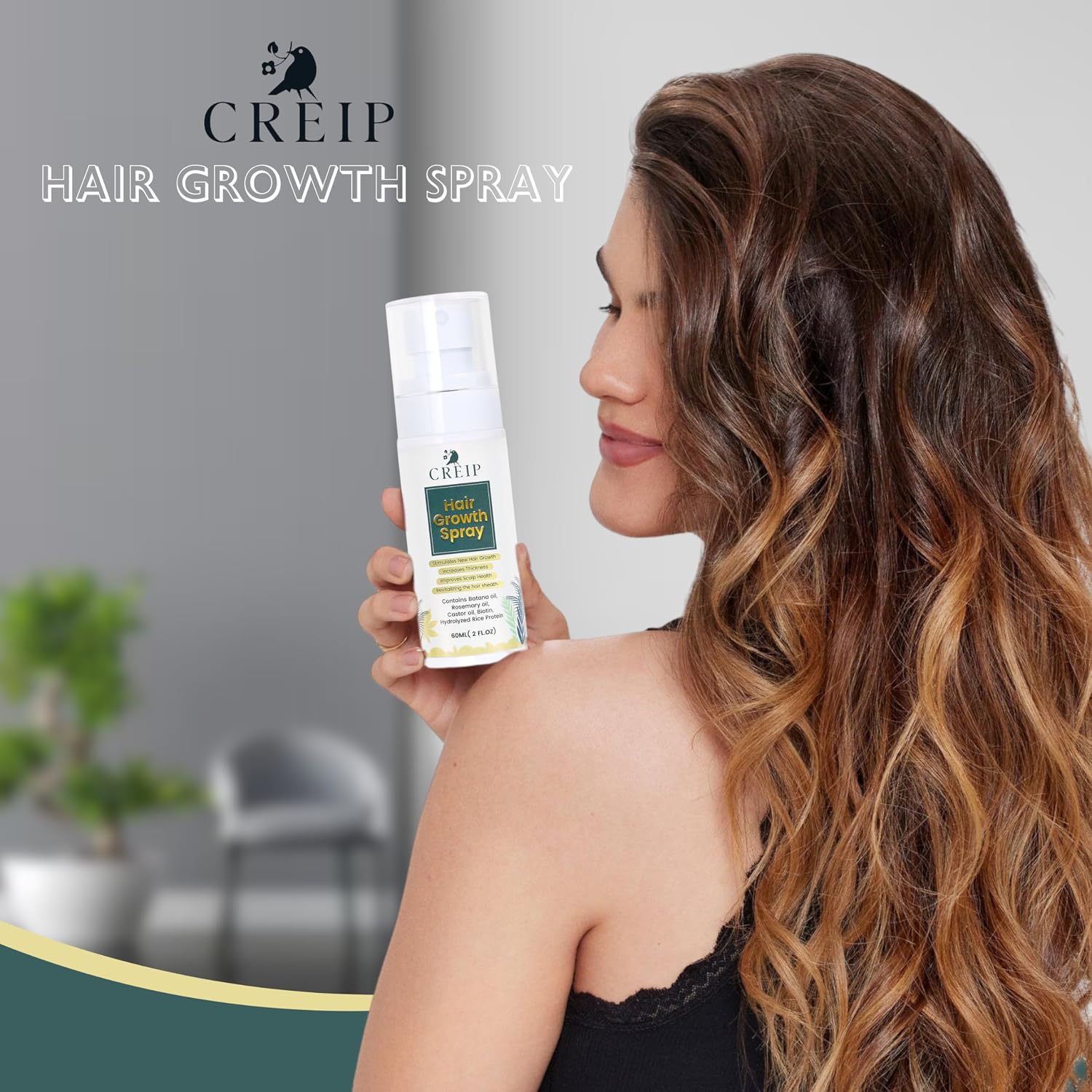 CREIP Hair Growth Spray Power of Batana Oil For Fuller Thicker Hair 60 Ml