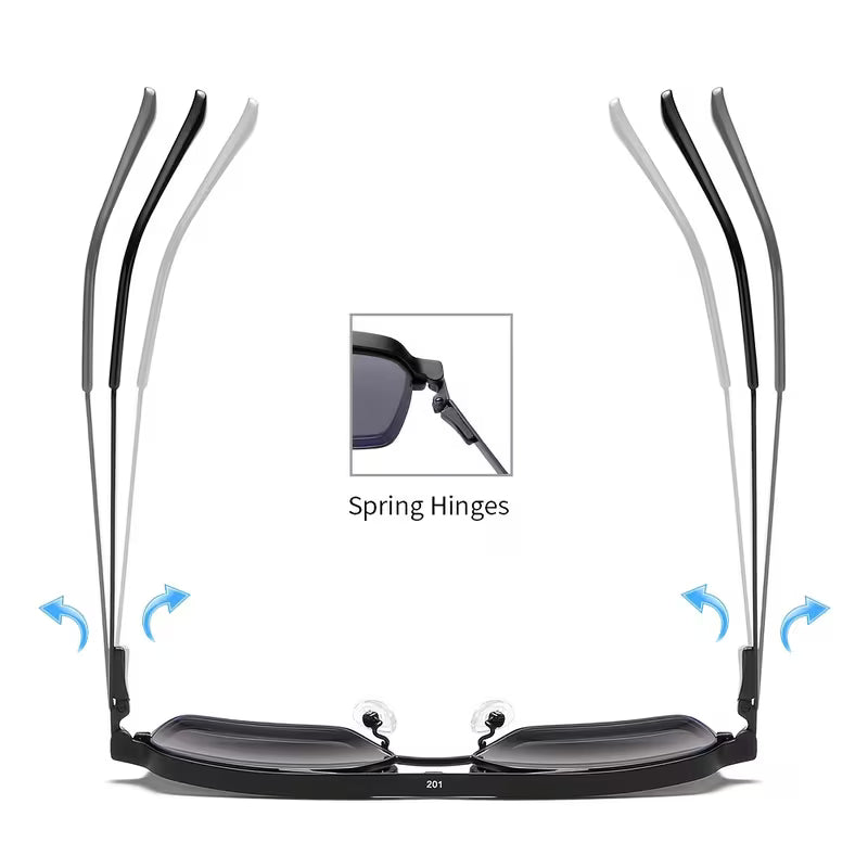 Lenzool 3-In-1 Stainless Steel Clip on Eyeglasses with Spring Hinge, Suitable for Driving