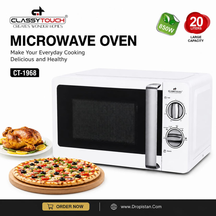 Classy Touch CT-1968 Microwave Oven 20L 850W | Compact Kitchen Microwave