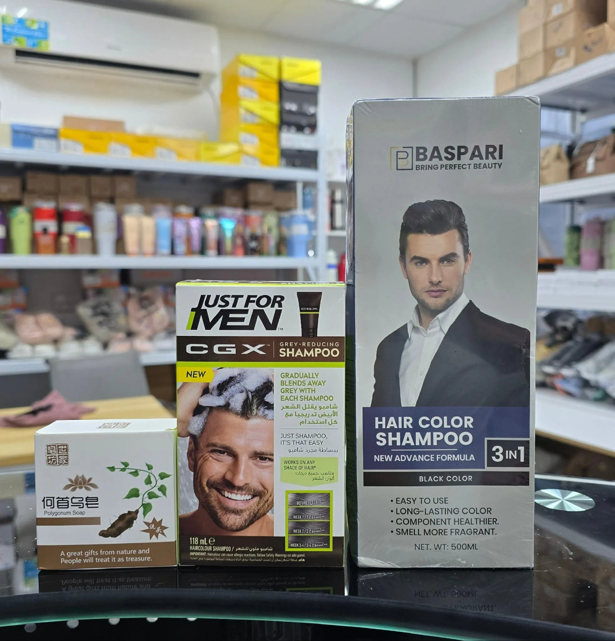 3 In 1 Offer – BasPari Color Shampoo + Korean Soap + USA Shampoo