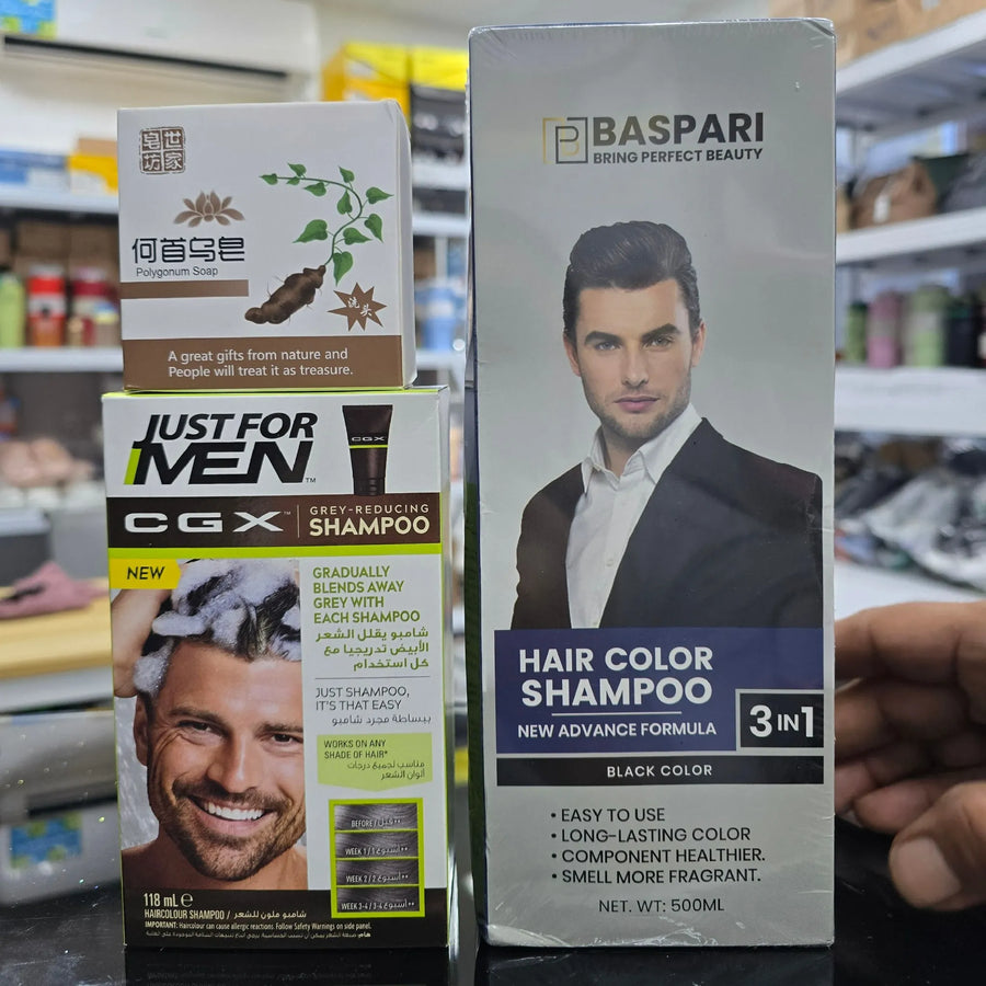 3 In 1 Offer – BasPari Color Shampoo + Korean Soap + USA Shampoo