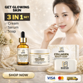 Baspari 3 in 1 Set Collagen Cream Soap & Serum Made In USA