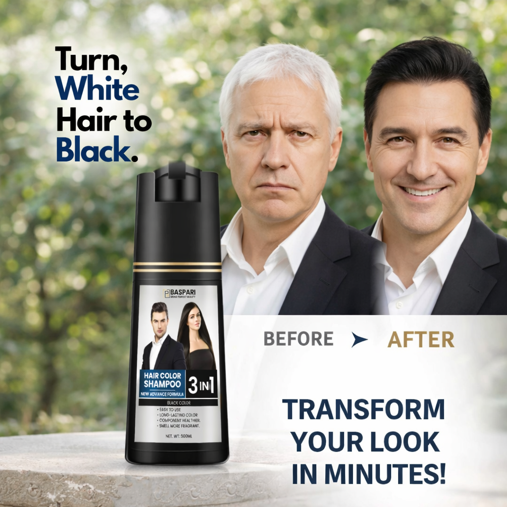 Baspari 3-in-1 Hair Color Dye Shampoo | For Men & Women (500ml)