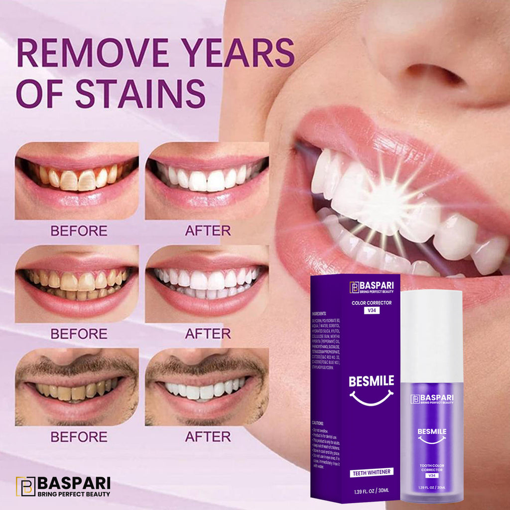 Baspari BeSmile Teeth Color Corrector with V34 technology Made By USA