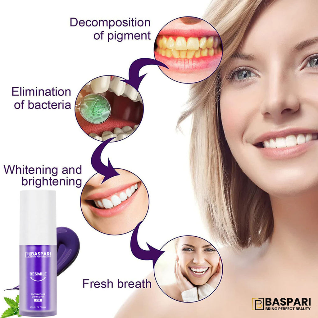 Baspari BeSmile Teeth Color Corrector with V34 technology Made By USA
