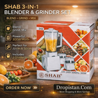 SHAB 3-in-1 Blender And Grinder Set – 300W Kitchen Blender for Juices, Spices And Mixing