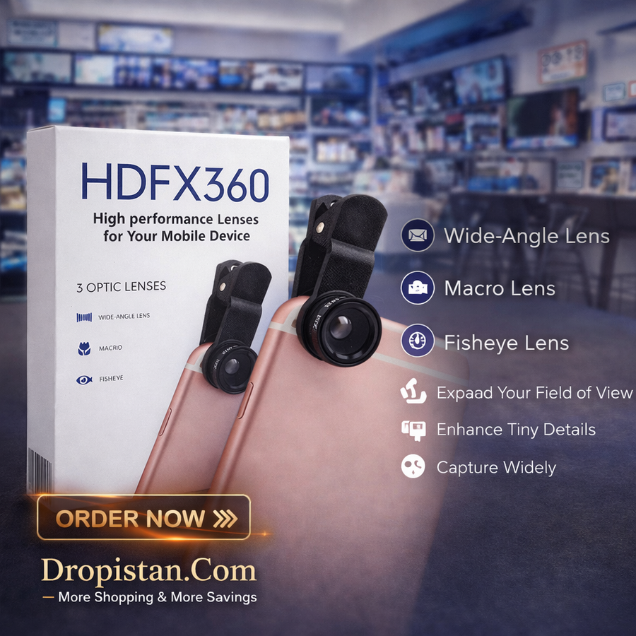 HDFX360 3-in-1 Mobile Camera Lens Kit – Wide Angle, Macro & Fisheye