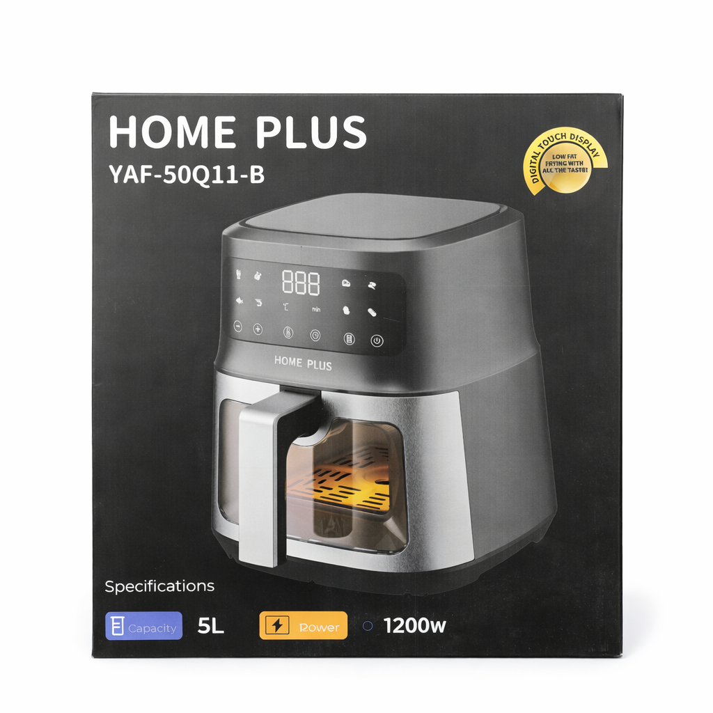 Home Plus 5L Digital Air Fryer – 1200W Oil-Free Healthy Cooking Machine
