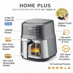 Home Plus 5L Digital Air Fryer – 1200W Oil-Free Healthy Cooking Machine
