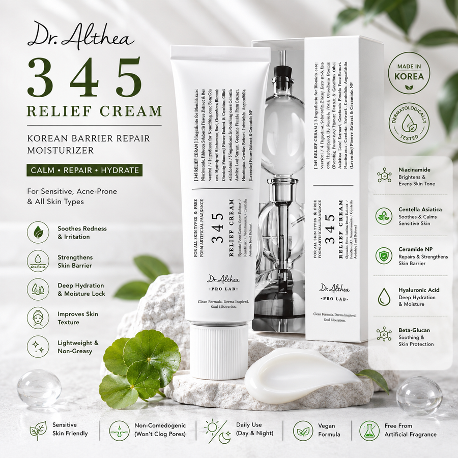 Dr. Althea 345 Relief Cream 50ml | Korean Soothing Moisturizer for Sensitive & Acne-Prone Skin
