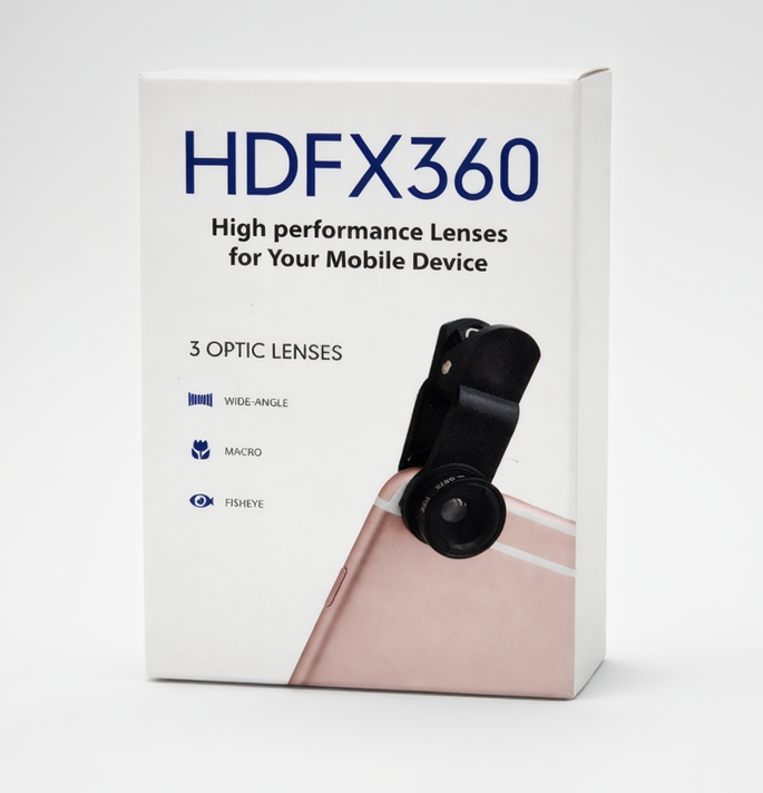 HDFX360 3-in-1 Mobile Camera Lens Kit – Wide Angle, Macro & Fisheye