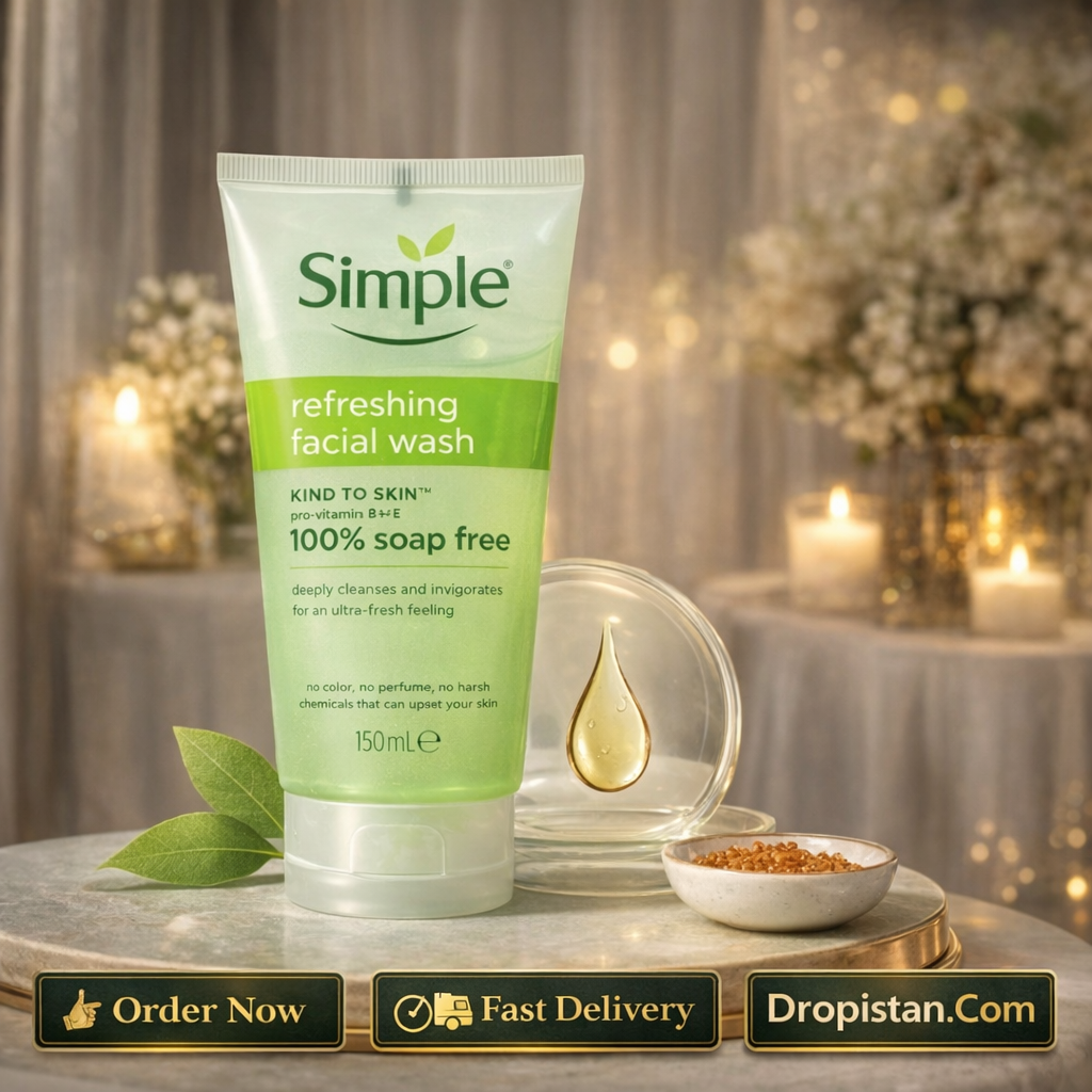 Simple Refreshing Facial Wash – Kind to Skin, Pro-Vitamin B5 + E 150mL