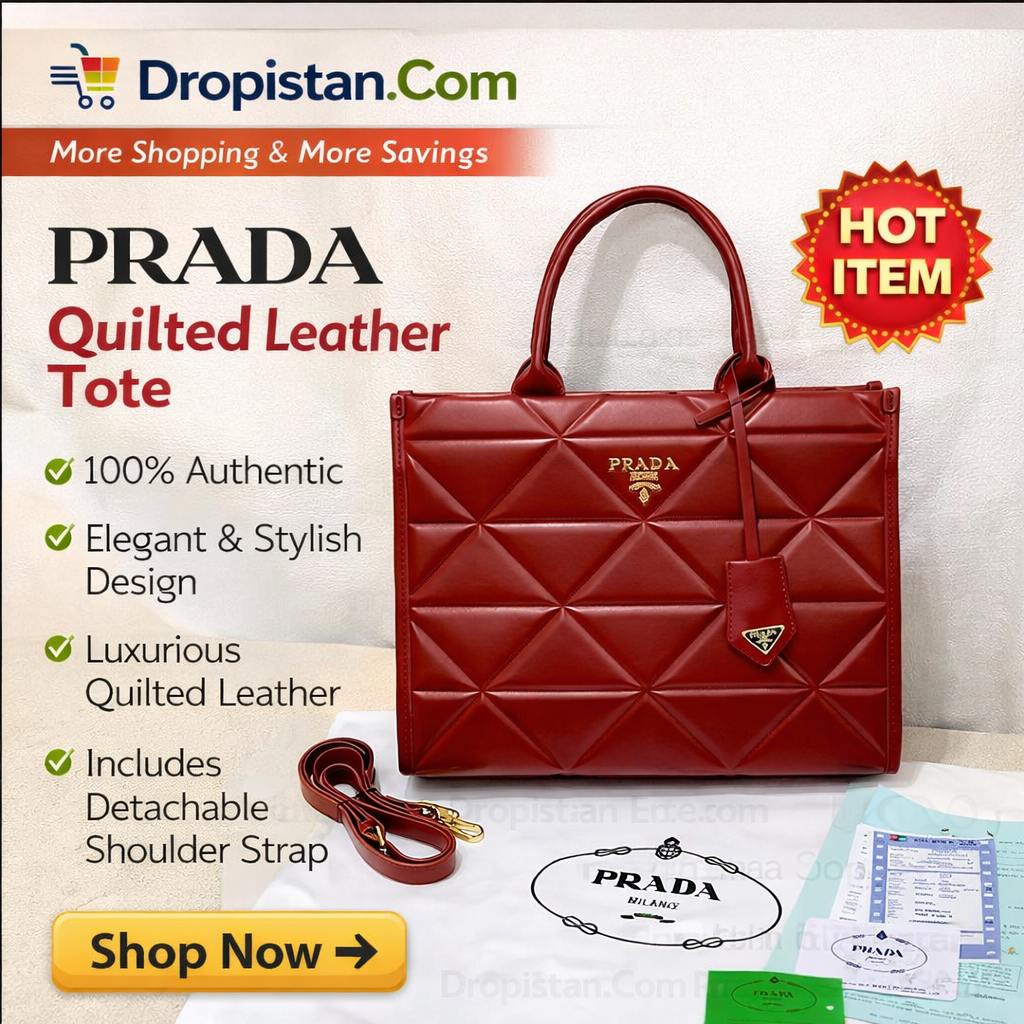 Luxury Red Quilted Women Handbag – Premium Designer Tote Bag