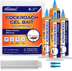 VISISMILE Cockroach Gel Bait 4 in 1 Pack – Original USA Formula | Fast Roach & Ant Control