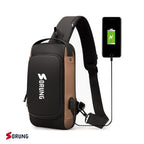 Anti-Theft Sling Bag with USB Charging Port | Waterproof Crossbody Tech Backpack for Men
