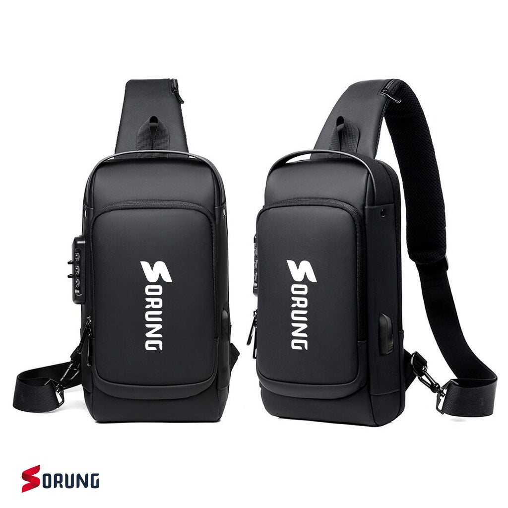 Anti-Theft Sling Bag with USB Charging Port | Waterproof Crossbody Tech Backpack for Men