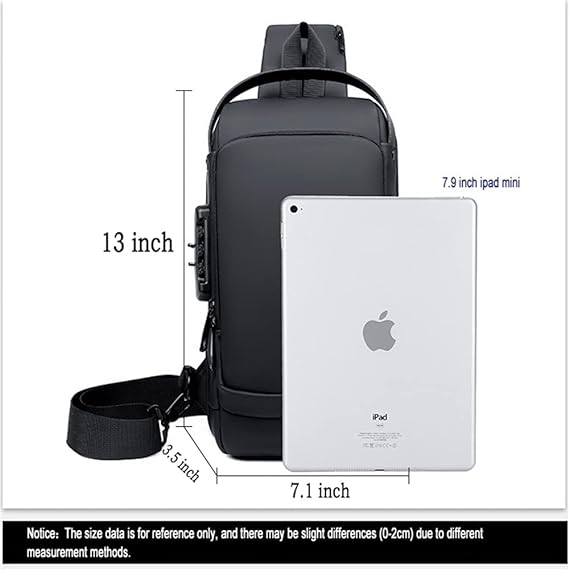 Anti-Theft Sling Bag with USB Charging Port | Waterproof Crossbody Tech Backpack for Men