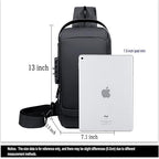 Anti-Theft Sling Bag with USB Charging Port | Waterproof Crossbody Tech Backpack for Men