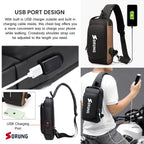 Anti-Theft Sling Bag with USB Charging Port | Waterproof Crossbody Tech Backpack for Men