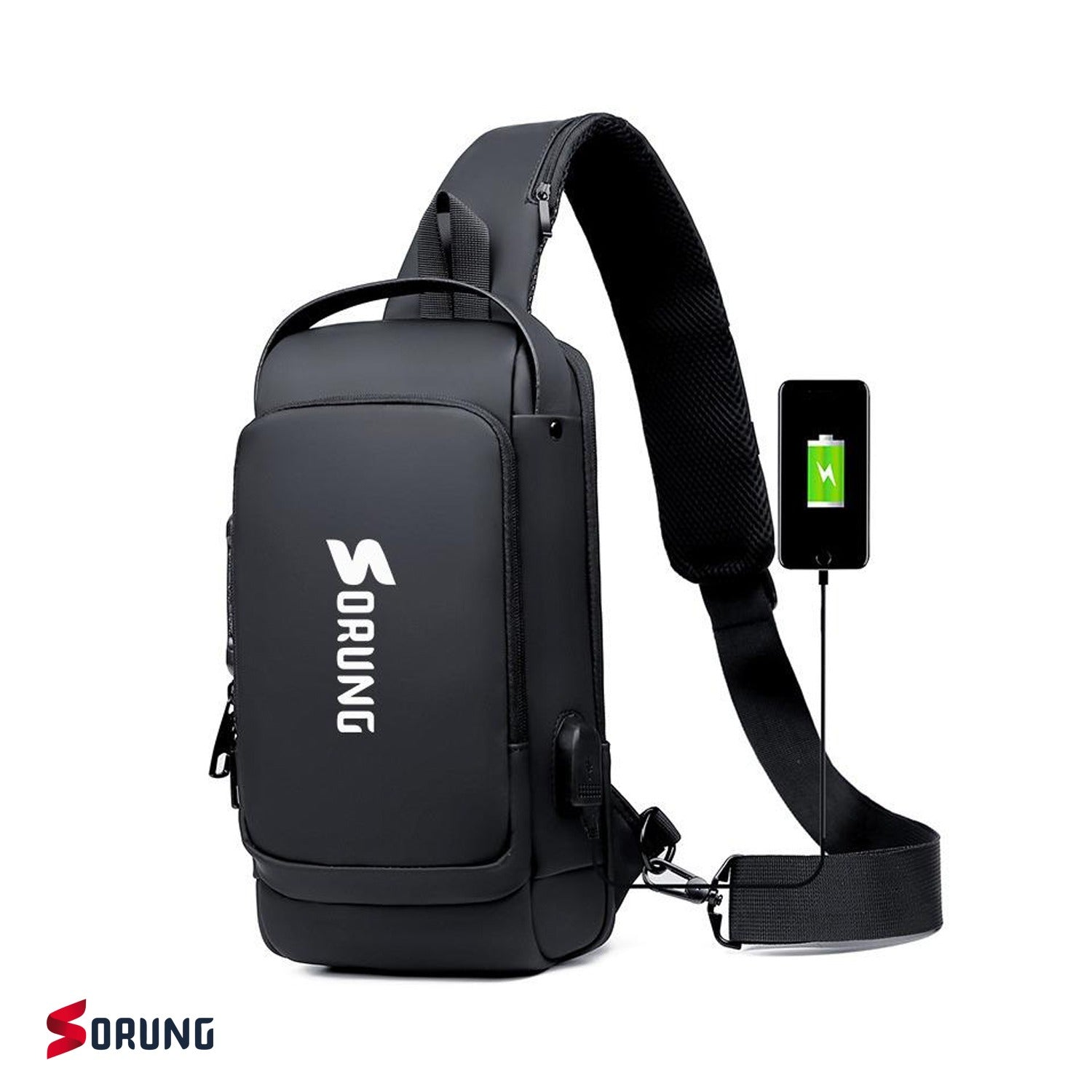 Anti-Theft Sling Bag with USB Charging Port | Waterproof Crossbody Tech Backpack for Men