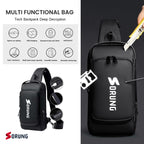 Anti-Theft Sling Bag with USB Charging Port | Waterproof Crossbody Tech Backpack for Men