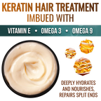 Baspari Premium Keratin Mask Intensive Hair Repair for Silky Smooth, Frizze-Free