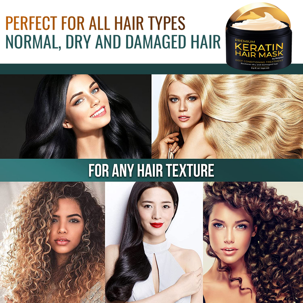 Baspari Premium Keratin Mask Intensive Hair Repair for Silky Smooth, Frizze-Free