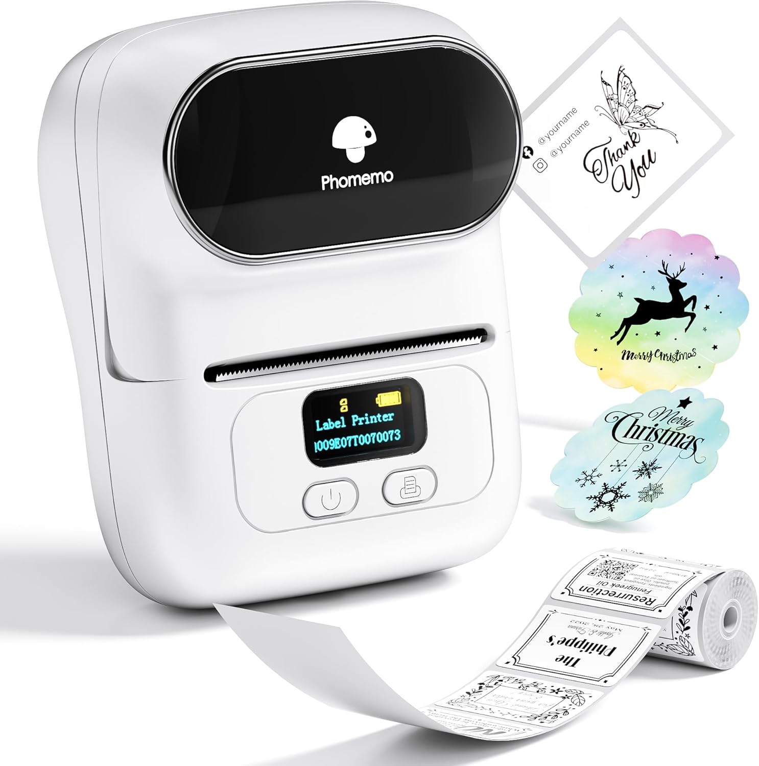 Phomemo M110 Portable Bluetooth Thermal Label Printer for Barcode, Shipping, Sticker & Product Labels