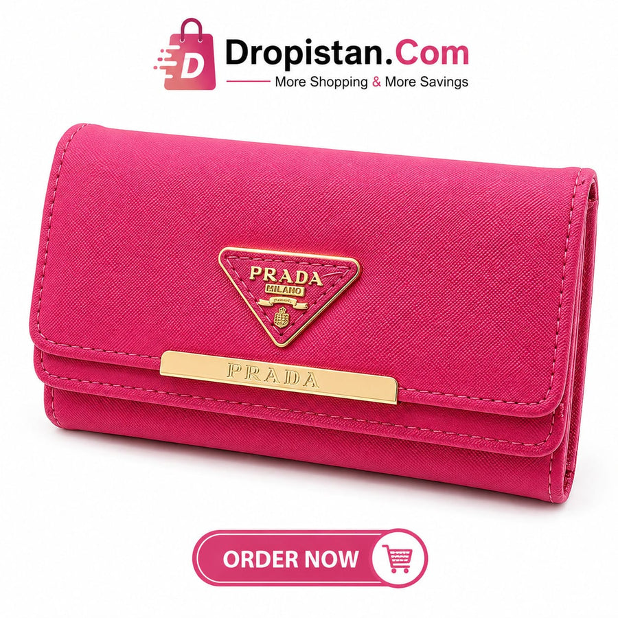 Luxury Pink Ladies Wallet – Stylish & Spacious Long Wallet