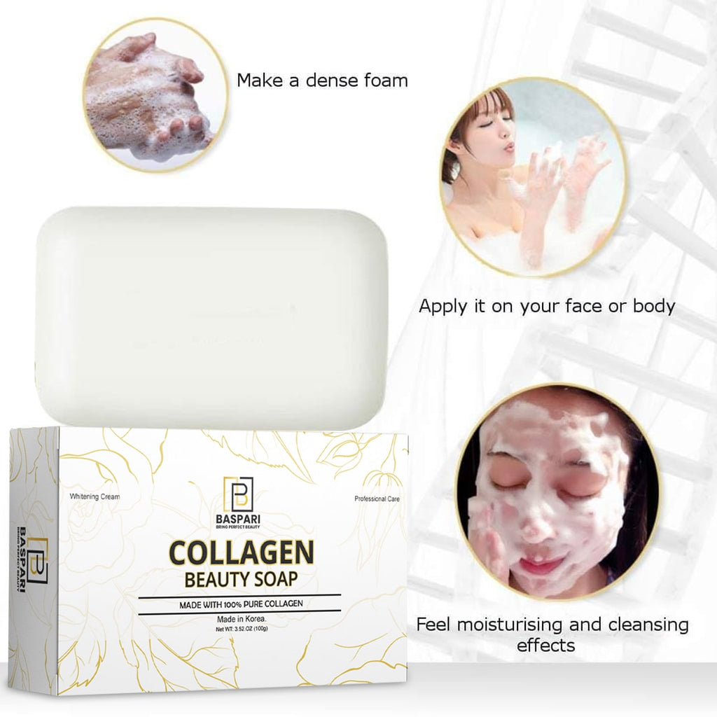 Baspari 3 in 1 Set Collagen Cream Soap & Serum Made In USA