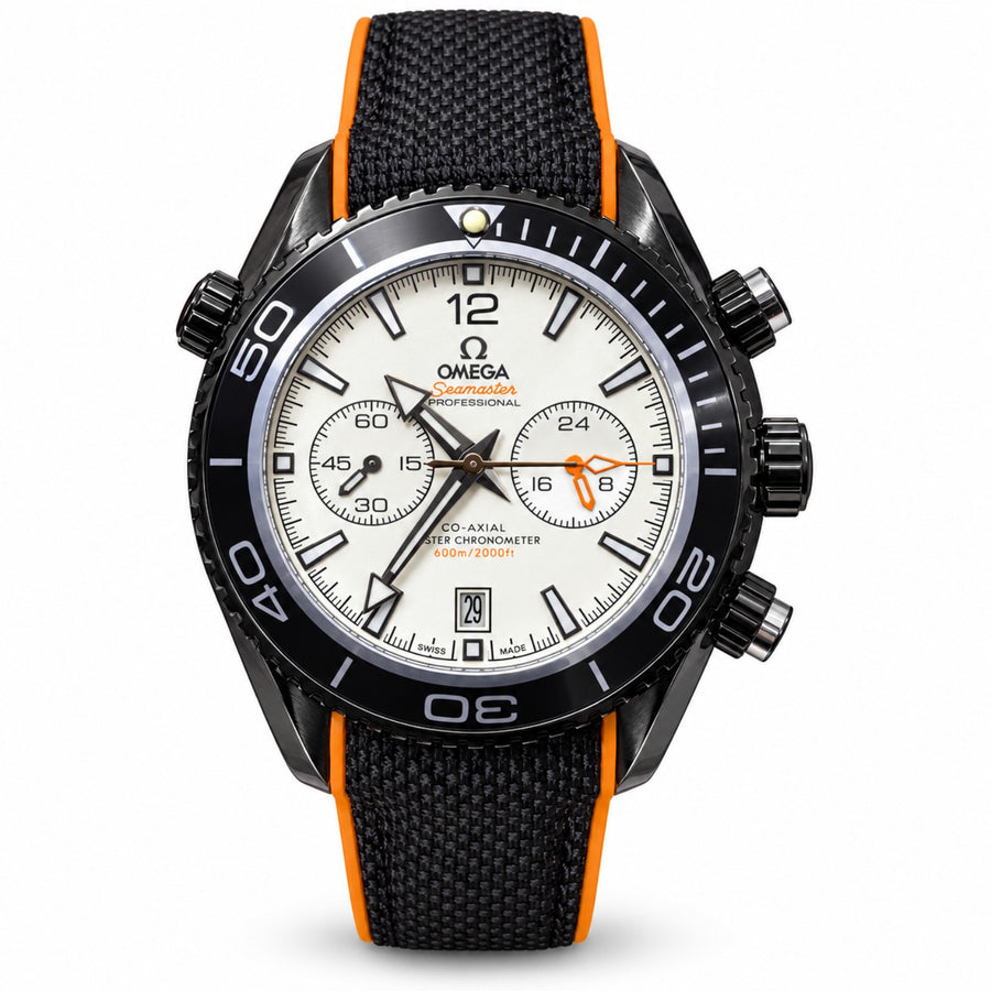 Black Orange Sport Chronograph Style Watch