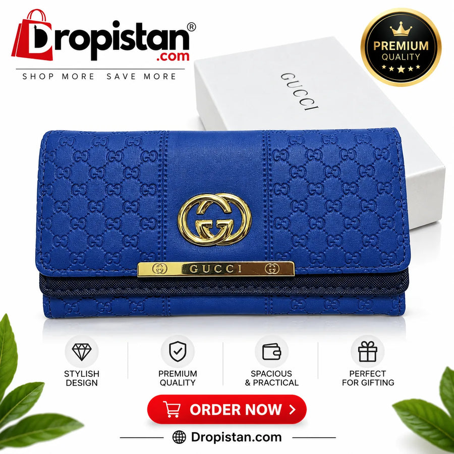 Premium Blue Long Wallet – Spacious & Stylish Design