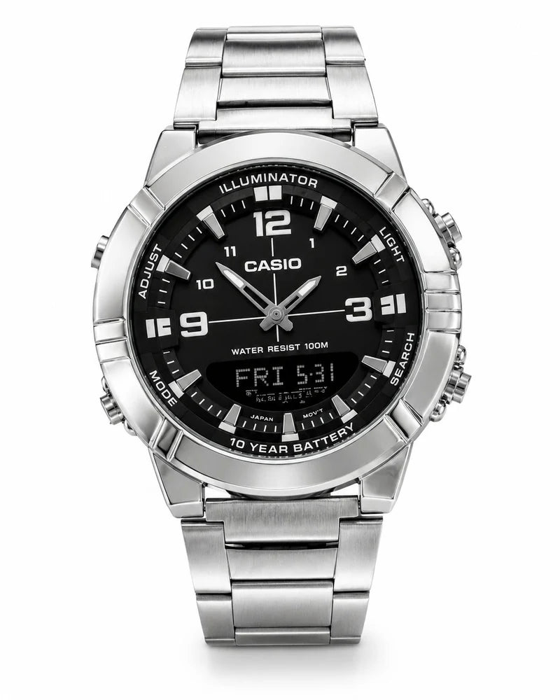 Casio Illuminator Water Proof Watch With Double Analog