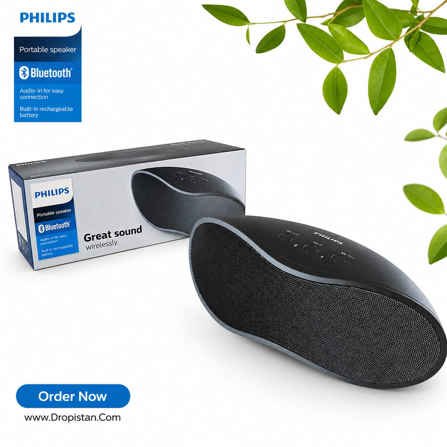 PHILIPS Portable Bluetooth Speaker – Wireless Rechargeable Speaker with Powerful Sound