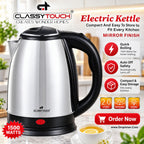 Classy Touch mirror finish 2 litre electric kettle 1500W with auto off - UAE