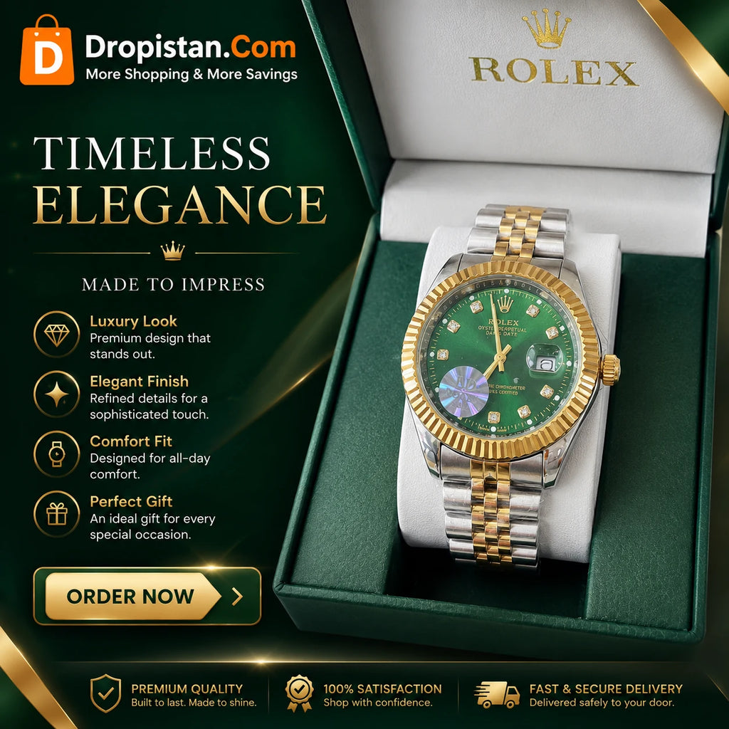 Green Gold Two-Tone Luxury Style Watch for Men