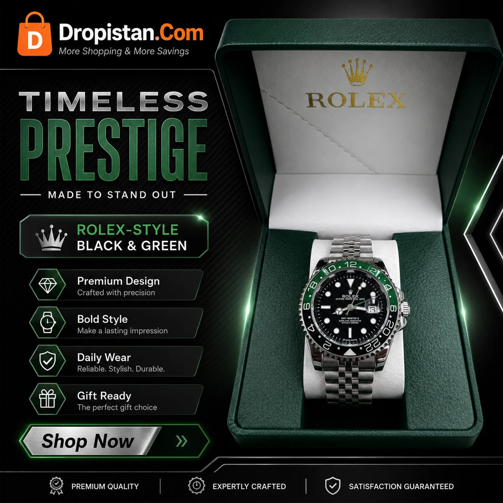 Black Green Premium Style Watch for Men