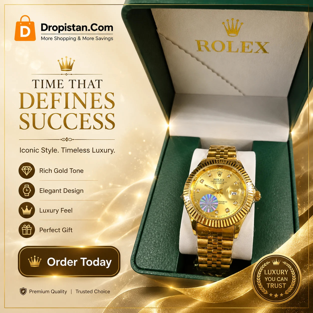 Gold Luxury Style Watch for Men