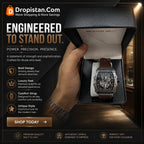 Brown Strap Luxury Skeleton Style Watch for Men
