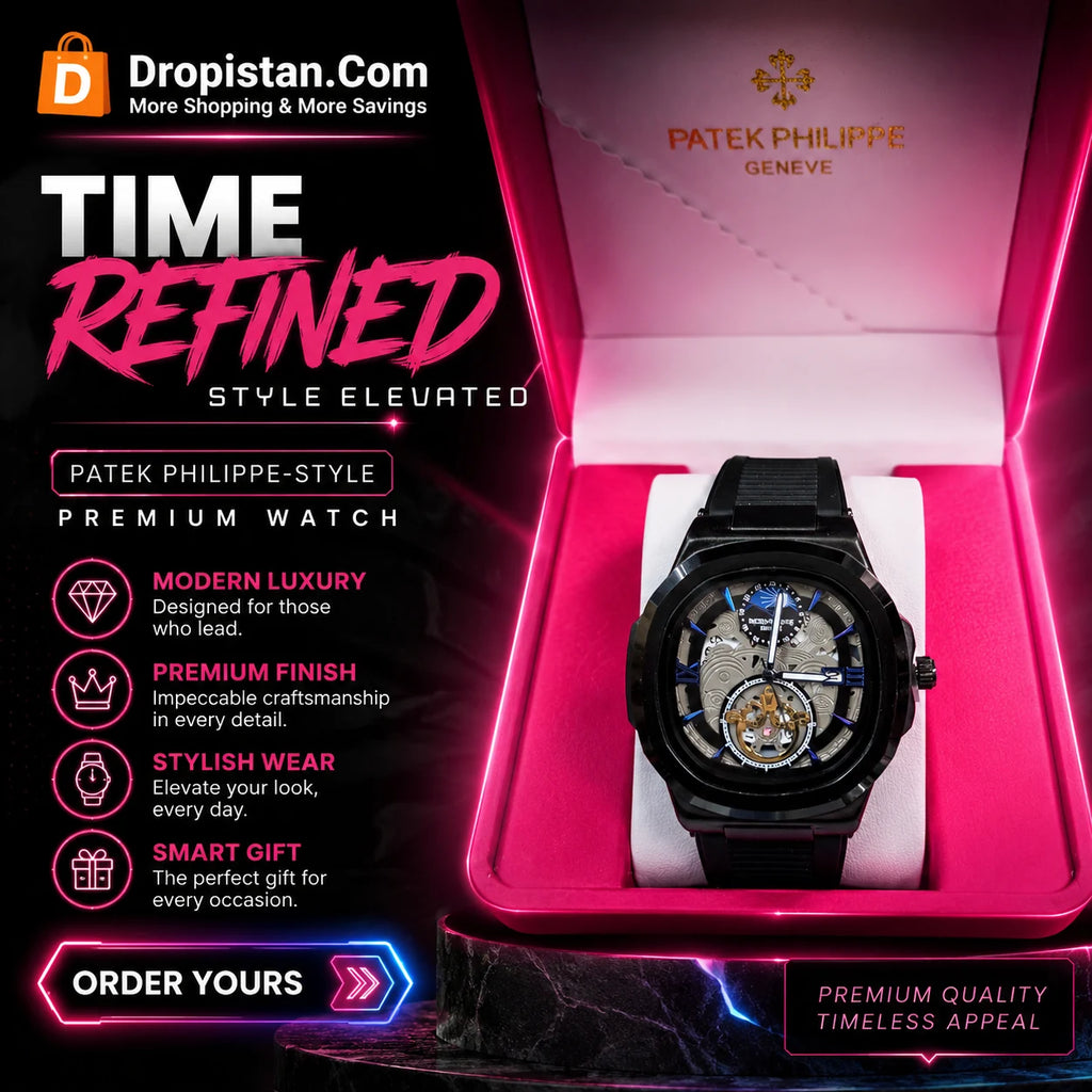 Black Premium Skeleton Style Watch